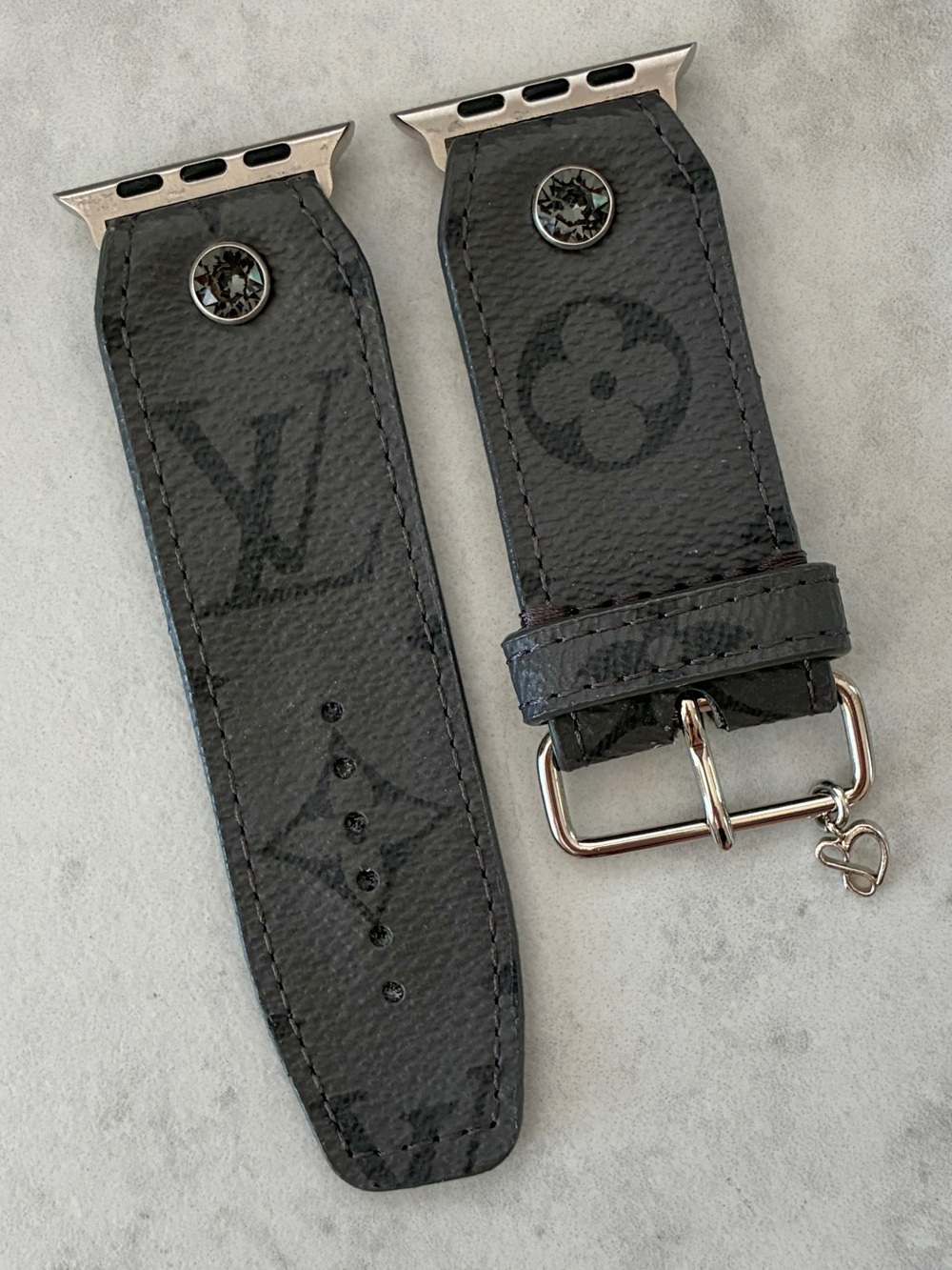 DITMCO. Authentic Upcycled LV Monogram Reverse Eclipse Apple Watch Band 42-49mm